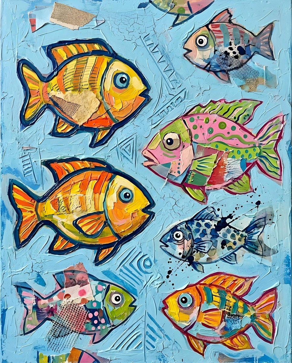 Vibrant Whimsical Fish Illustration