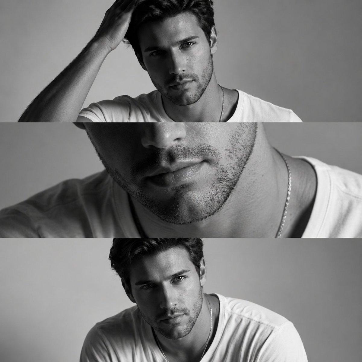 Monochrome Fashion Editorial Triptych