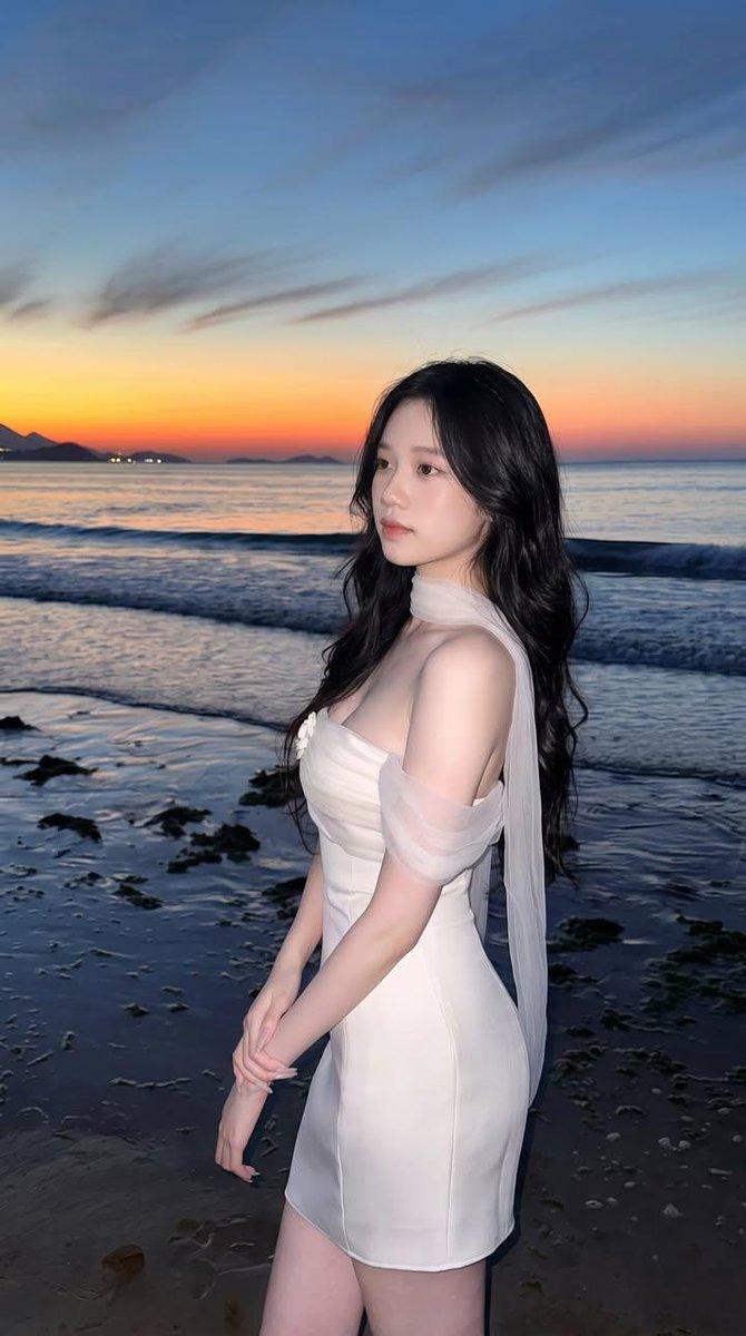 East Asian Woman Beach Portrait